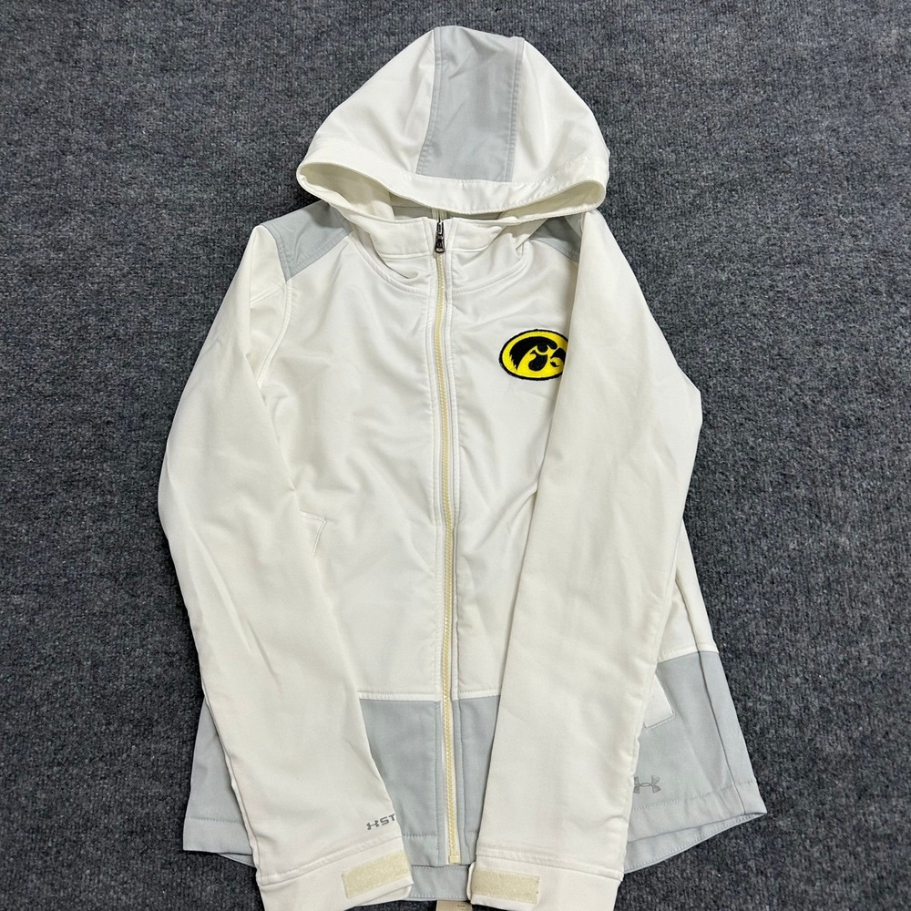 Under Armour Jacket Womens Size S White Iowa Hawkeyes Storm Softshell Hooded Zip